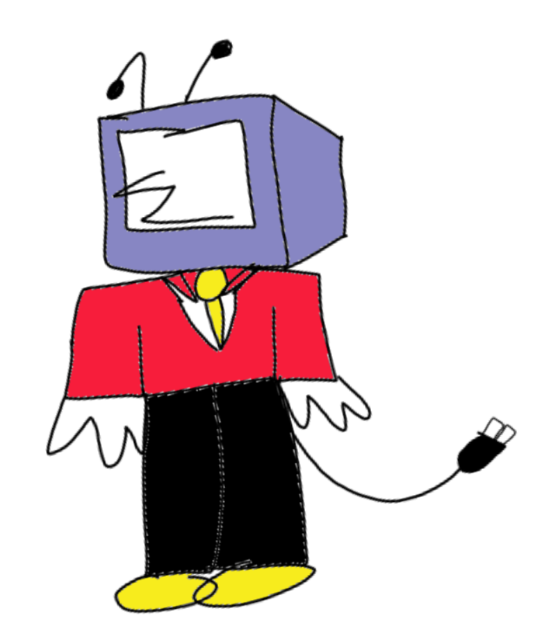 A doodle of Mr. Tenna from DELTARUNE.