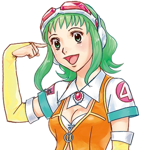 An image of GUMI's VOCALOID4 illustration, done by Masami Yuuki.