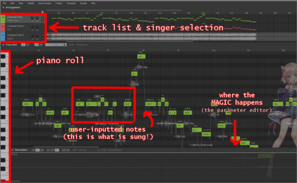 An image displaying the user interface of Synthesizer V Studio.